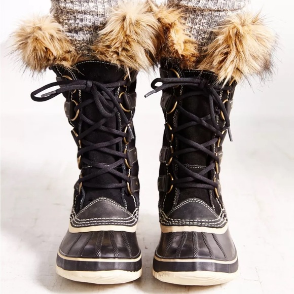 Sorel Joan of Arctic Black Winter Boots Faux Fur - Picture 12 of 13
